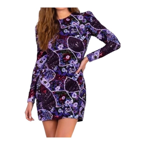 Helsi Monica purple sequin Evening Mini Dress - Picture 1 of 15